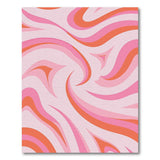 Vibrant Pink Orange Wavy Abstract Area Rug