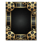 ODIKA Cinema Movie Film Reel Washable Rug - Gold & Black Home Theater Decor