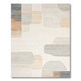 Abstract Organic Shapes Beige Grey Rug