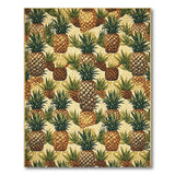 ODIKA Pineapple Pattern Washable Area Rug - Low Pile, Non-Slip, Tropical Fruit Print