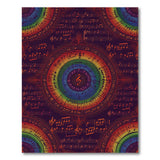 Rainbow Music Notes Geometric Area Rug
