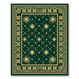 Emerald Green Gold Snowflake Heritage Rug