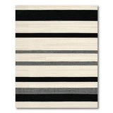 Geometric Modern Bold Black White Striped Area Rug
