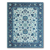 Blue Ivory Persian Floral Area Rug
