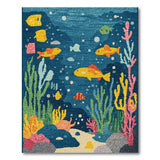 Whimsical Underwater Fish Kids Area Rug