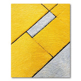 Vibrant Yellow Geometric Block Area Rug