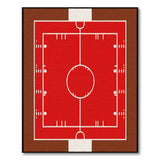 Geometric Modern Red Basketball Court Area Rug