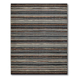 Tribal Irregular Stripe Area Rug Black White