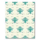Teal Floral Ornate Pattern Area Rug
