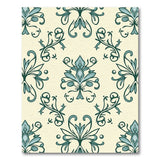 Blue and Teal Teal Floral Damask Vintage Area Rug