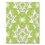 Vibrant Green Ornate Floral Damask Area Rug
