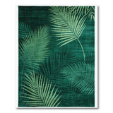 Emerald Green Palm Leaf Area Rug