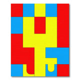 Bold Primary Color Block Geometric Area Rug