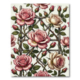 Vintage Pink Roses Trellis Area Rug