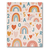 Rainbow Letters and Numbers Kids Area Rug