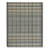 Beige and Neutral Beige Black Striped Woven Area Rug