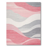 Wavy Pink Grey Abstract Area Rug