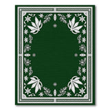 Emerald Green Ornate Floral Border Area Rug