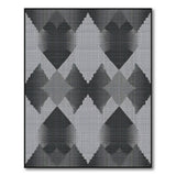 Black and White Modern Geometric Diamond Black White Area Rug