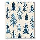 Brushstroke Blue Pine Tree Area Rug