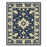 Navy Blue and Teal Navy Blue Traditional Persian Area Rug