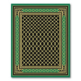 Green Gold Geometric Trellis Area Rug