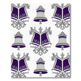 Purple Ornate Bell and Scroll Area Rug