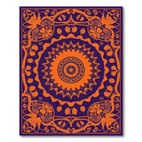 Orange Mandala on Deep Purple Area Rug