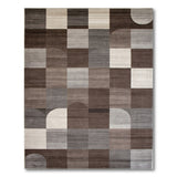Modern Geometric Arch Area Rug in Neutral Greys