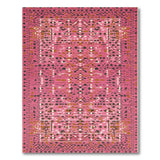 Vibrant Pink Geometric Abstract Area Rug