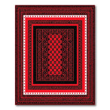 Bold Red Black Heritage Tribal Geometric Rug