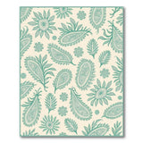 Teal Paisley Area Rug on Cream