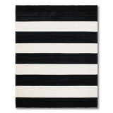 Black and White Geometric Modern Bold Black White Horizontal Striped Area Rug