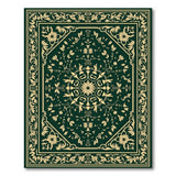 Green Floral Emerald Green Persian Floral Area Rug