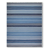 Blue Striped Fringe Coastal Area Rug