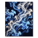 Blue and Teal Ethereal Blue Swirl Abstract Area Rug