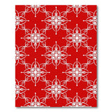 Red White Intricate Floral Pattern Area Rug