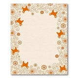 Whimsical Orange Fox Floral Border Rug