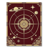 Celestial Compass Rose Red Area Rug
