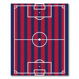 Navy Red Soccer Field Striped Area Rug