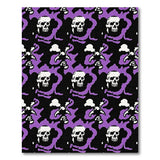 Purple Skulls Bats Pattern Area Rug