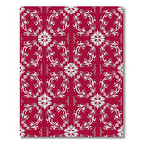 Crimson Snowflake Geometric Area Rug