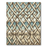 Coastal Wooden Trellis Lattice Area Rug