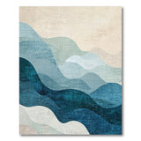 Abstract Teal Wave Abstract Area Rug