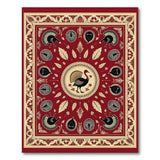 Red Peacock Medallion Persian Rug