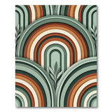 Layered Arch Leaf Multi-Color Geometric Area Rug