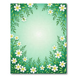 White Daisy Leaf Border Area Rug