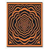 Hypnotic Orange Black Wave Geometric Rug