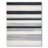 Geometric Modern Modern Black White Striped Area Rug