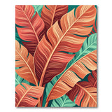 Vibrant Multi-Color Palm Leaf Area Rug